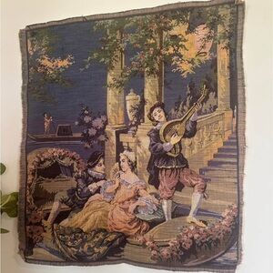 Elegant Tapestry Wall Art with Musical Scene